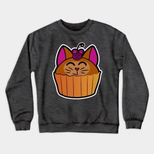 Catcake With Mouse-Cherry - Orange Crewneck Sweatshirt